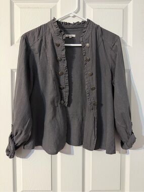 Women’s Maurice’s Navy Gray Military Style Jacket Size Large